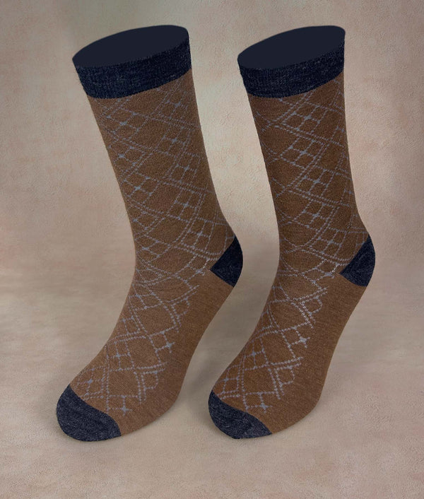 Bi Colour Jacquard Mens Socks — B1904m/M1|c003 — b1904m/m1|c003 baby alpaca by Sol Alpaca