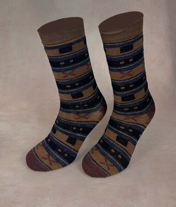 Crossed Mens Socks — B1905m/M1|c001 — b1905m/m1|c001 baby alpaca by Sol Alpaca