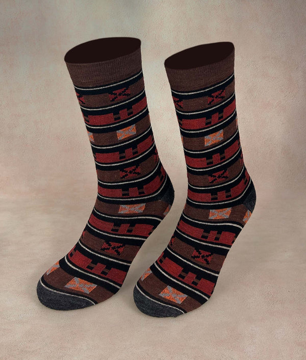 Crossed Mens Socks — B1905m/M1|c002 — b1905m/m1|c002 baby alpaca by Sol Alpaca