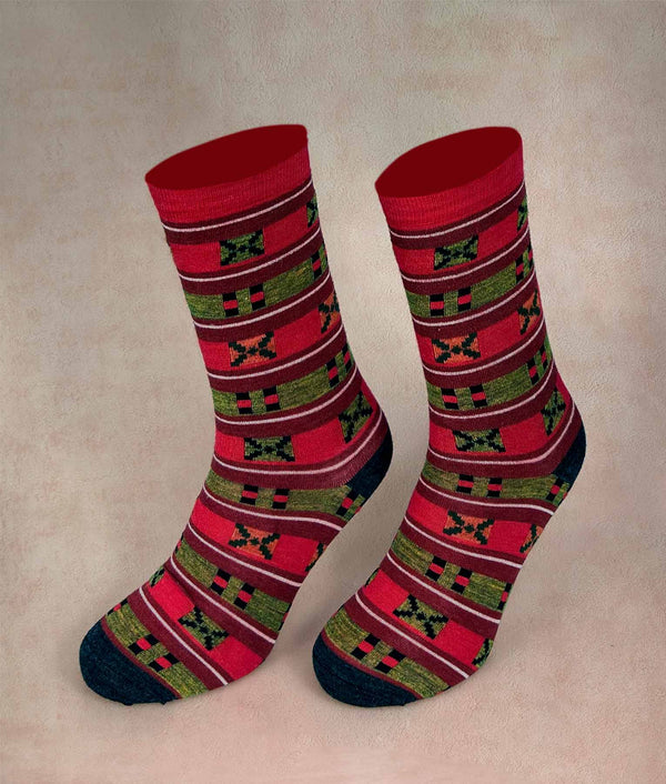 Crossed Women Socks — B1905w/M1|c001 — b1905w/m1|c001 baby alpaca by Sol Alpaca