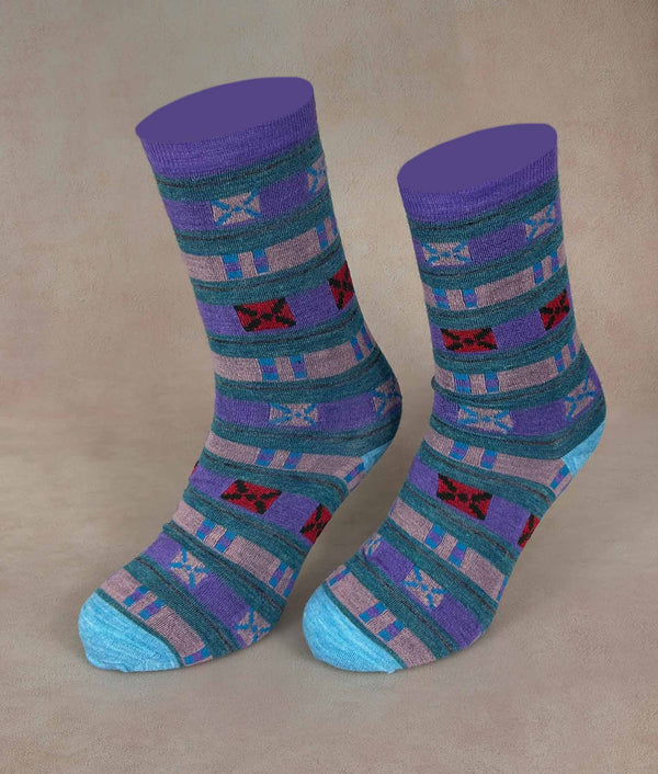 Crossed Women Socks — B1905w/M1|c002 — b1905w/m1|c002 baby alpaca by Sol Alpaca