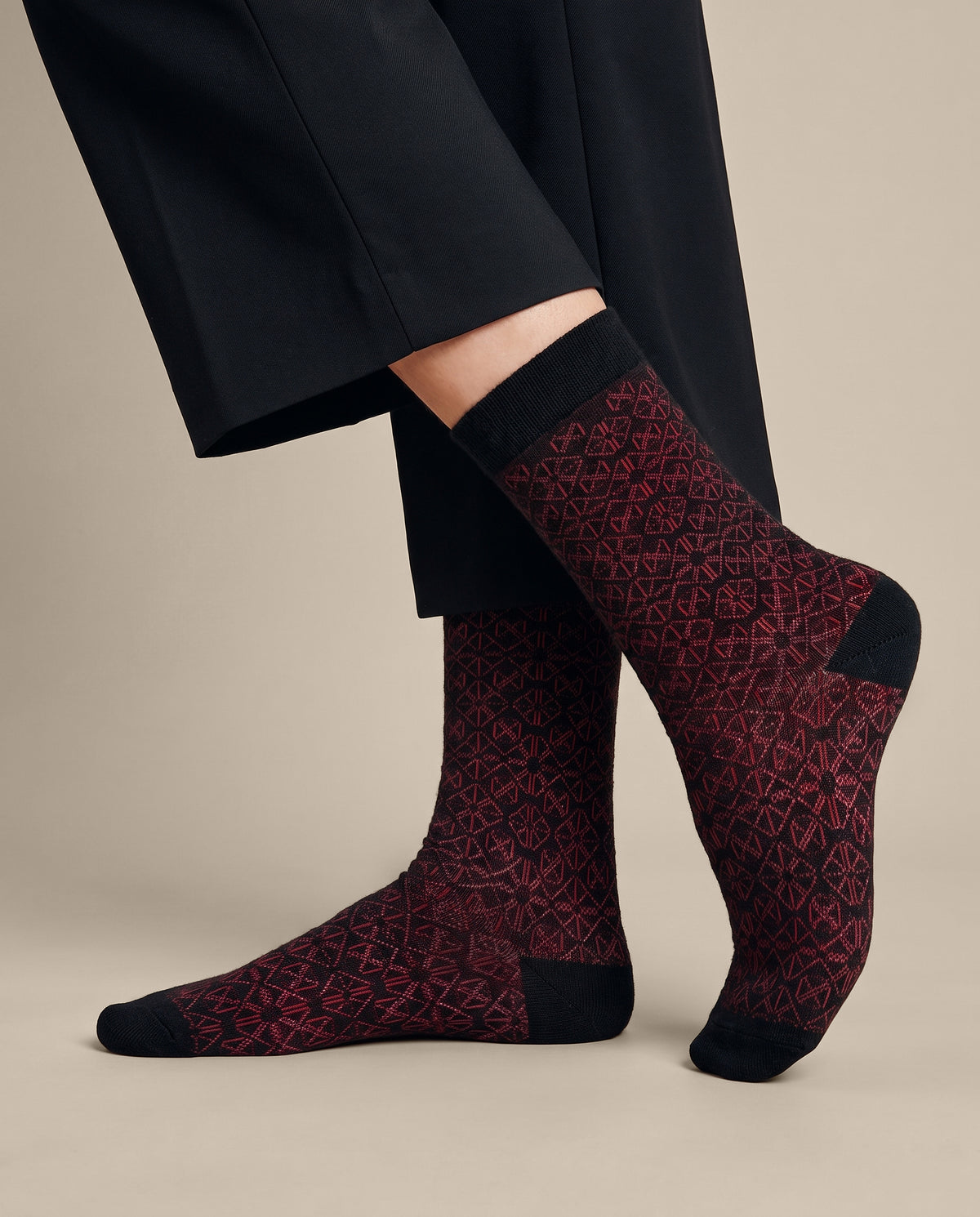 Women Socks Textured - red