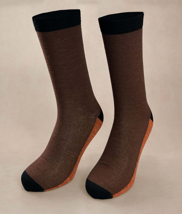 Men´s Socks Color Block - orange — orange baby alpaca by Sol Alpaca