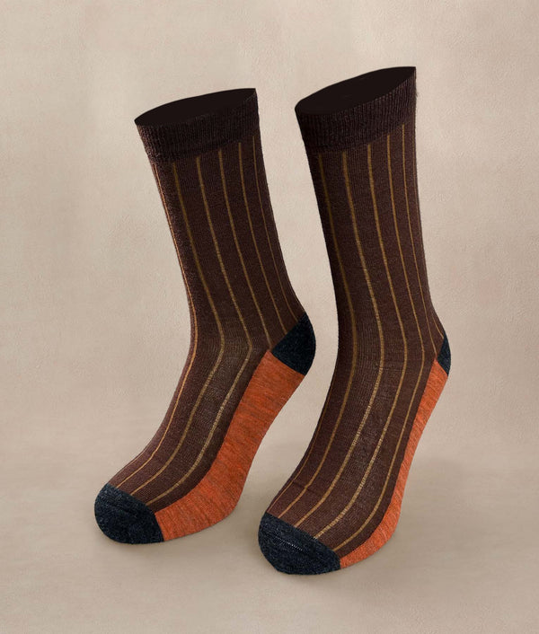 Men´s Socks Classic Rib - orange — orange baby alpaca by Sol Alpaca