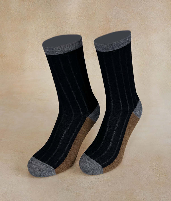 Ribbed Color Block Women Socks — b2507w/m|c001 baby alpaca by Sol Alpaca