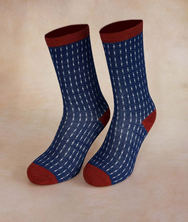 Lines Interrupted Women Socks — B2508w/M|c003 — b2508w/m|c003 baby alpaca by Sol Alpaca