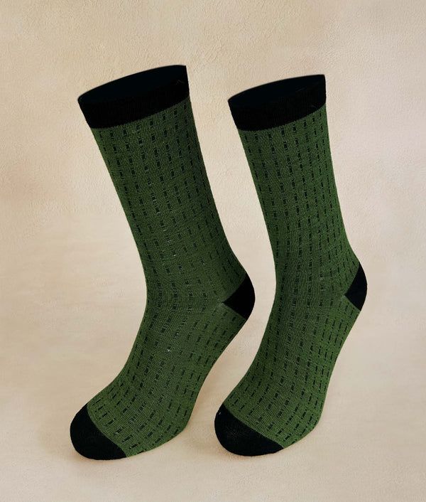 Lines Interrupted Men Socks — b2510m/m|c004 baby alpaca by Sol Alpaca
