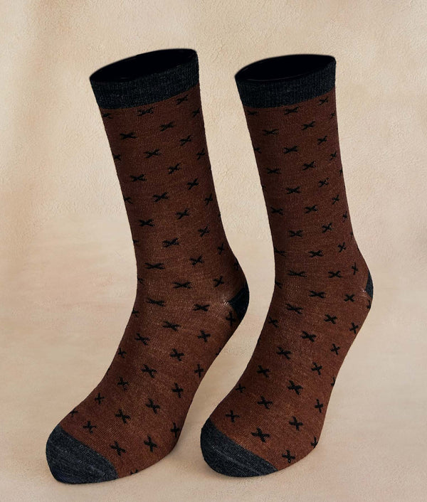 Cross Men Socks — B2511m/M|c002 — b2511m/m|c002 baby alpaca by Sol Alpaca
