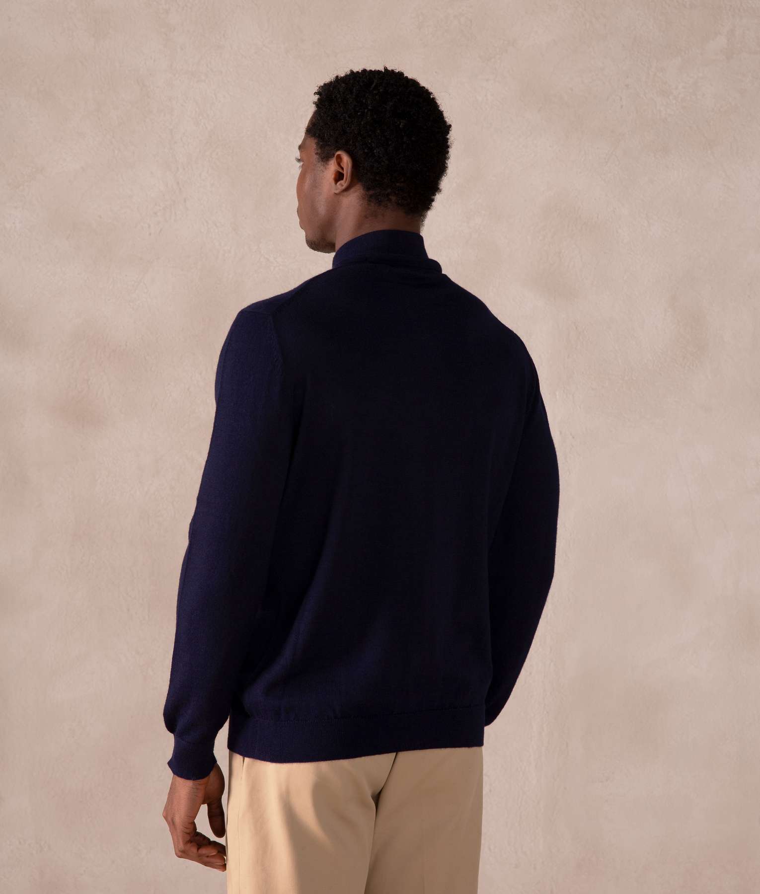 Mock Neck Cardigan - Night Sky And Blue Moon