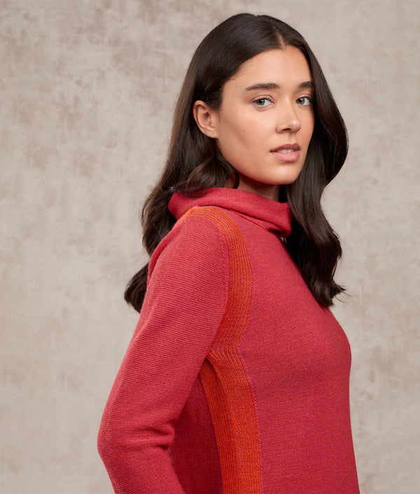 Links Sweater - Grenadine And Carmine Rose — grenadine and carmine rose baby alpaca by Sol Alpaca