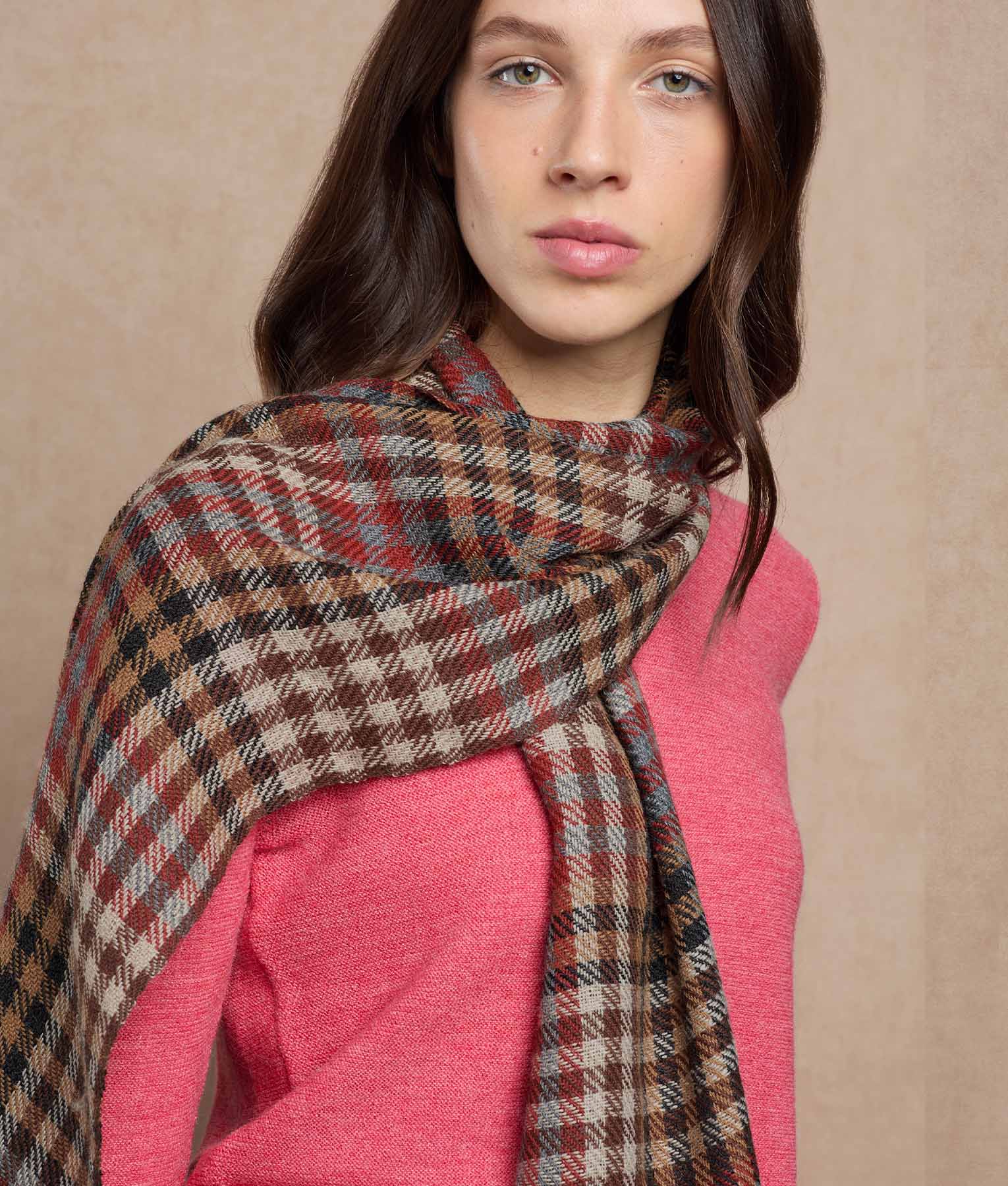 Coloured Basket Weave Scarf