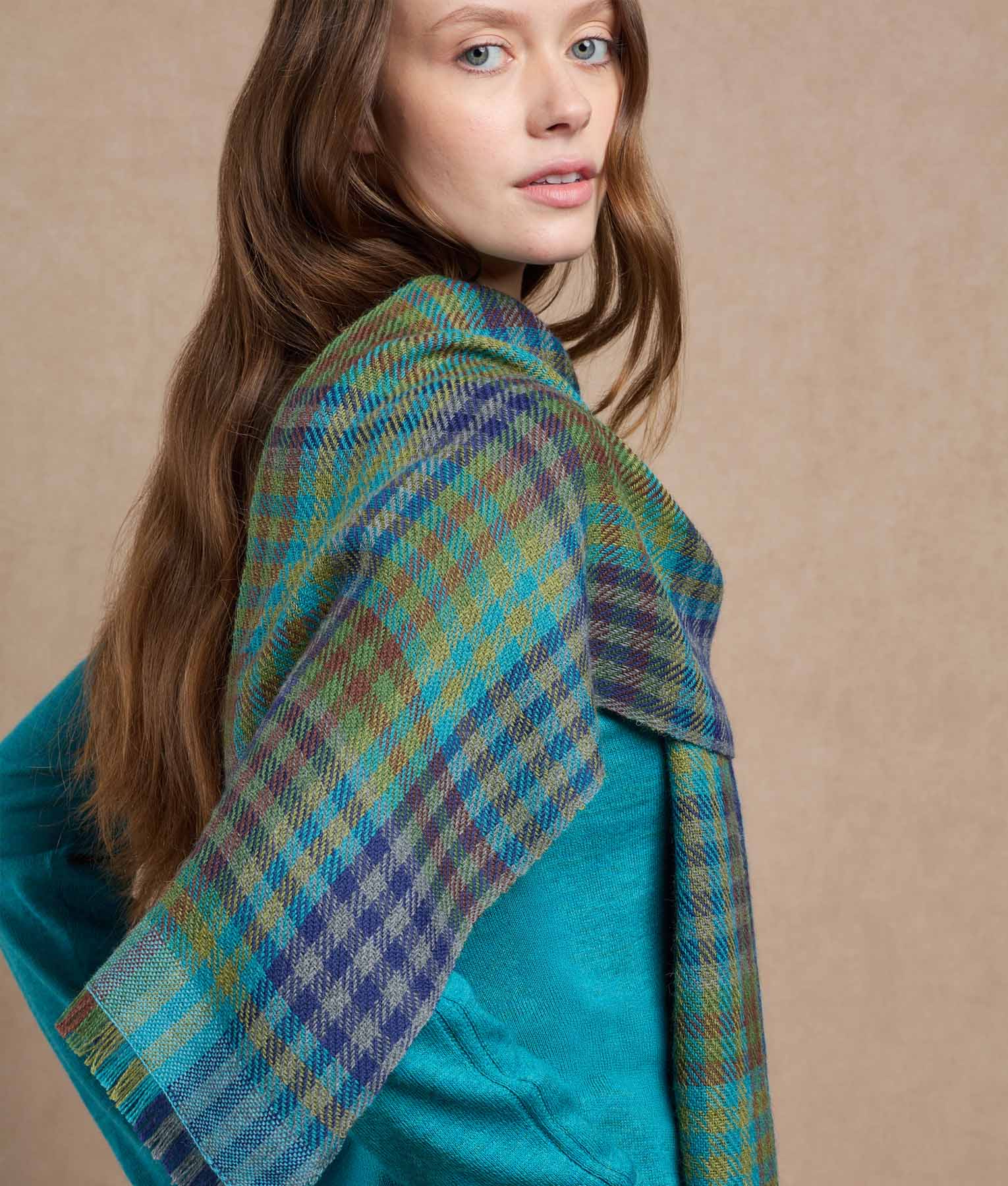 Coloured Basket Weave Scarf