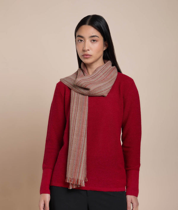 Multicolor Zarga Shawl — Multicolor Red — multicolor red baby alpaca by Sol Alpaca