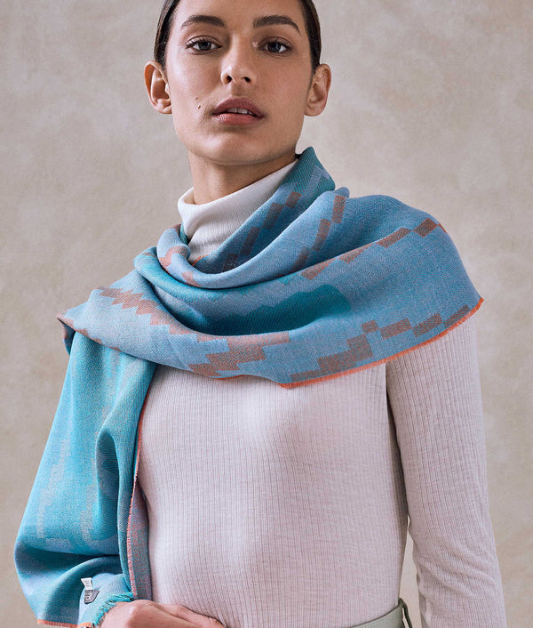 Bahama Baby Alpaca & Silk Scarf — Baltic Rose And Coral — baltic rose and coral baby alpaca by Sol Alpaca